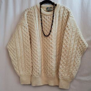 Irish Aran Sweater - Ivory Color